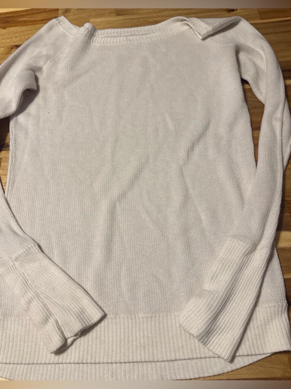 lululemon athletica Cream Ribbed Knit Boatneck Sweater